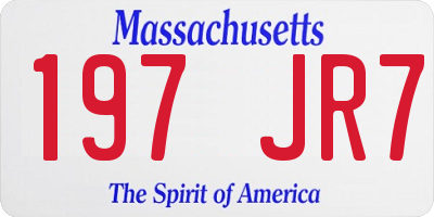 MA license plate 197JR7
