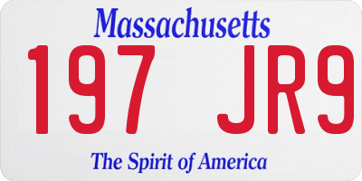 MA license plate 197JR9