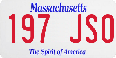 MA license plate 197JS0