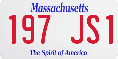 MA license plate 197JS1