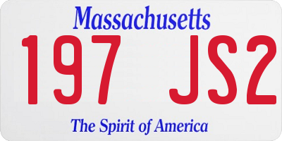 MA license plate 197JS2