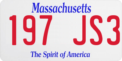 MA license plate 197JS3