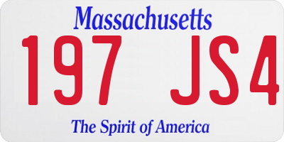 MA license plate 197JS4