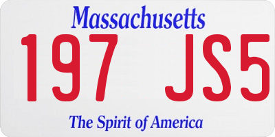MA license plate 197JS5