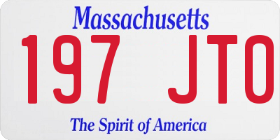 MA license plate 197JT0