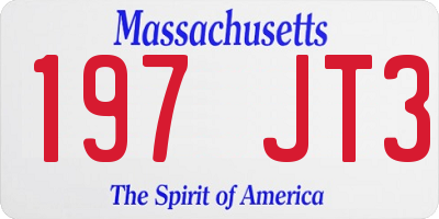 MA license plate 197JT3