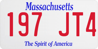 MA license plate 197JT4