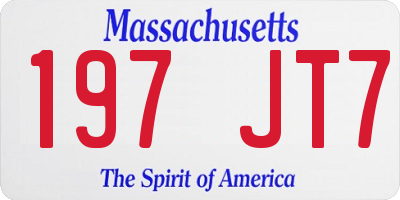 MA license plate 197JT7
