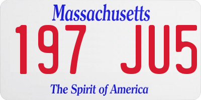 MA license plate 197JU5