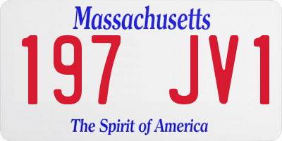 MA license plate 197JV1