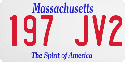 MA license plate 197JV2
