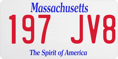 MA license plate 197JV8