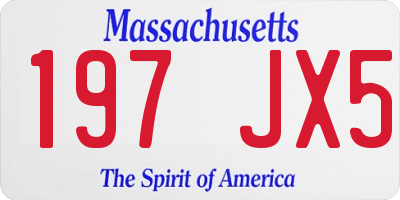 MA license plate 197JX5