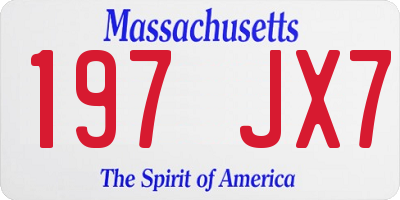 MA license plate 197JX7