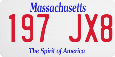 MA license plate 197JX8