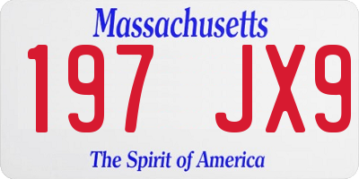 MA license plate 197JX9