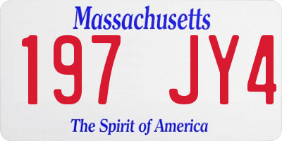 MA license plate 197JY4