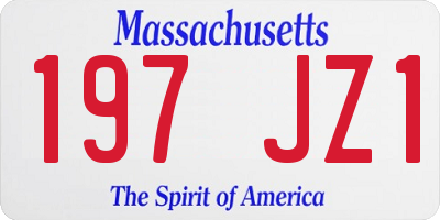 MA license plate 197JZ1