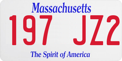MA license plate 197JZ2