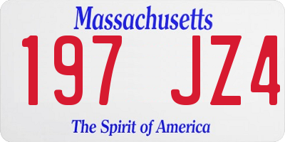MA license plate 197JZ4