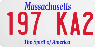 MA license plate 197KA2