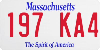 MA license plate 197KA4