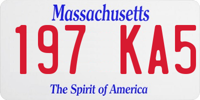 MA license plate 197KA5
