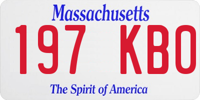 MA license plate 197KB0