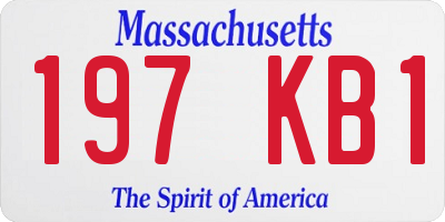MA license plate 197KB1