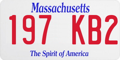 MA license plate 197KB2
