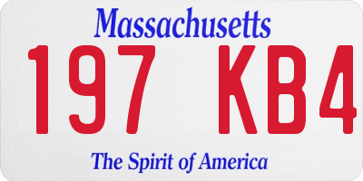 MA license plate 197KB4