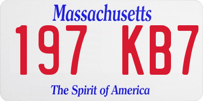 MA license plate 197KB7