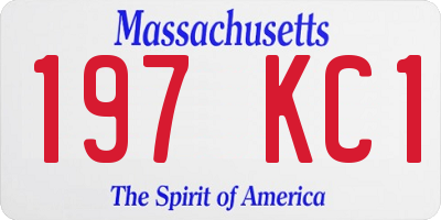 MA license plate 197KC1
