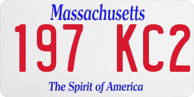 MA license plate 197KC2