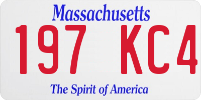 MA license plate 197KC4