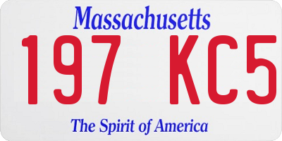 MA license plate 197KC5