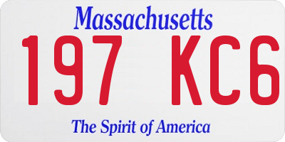 MA license plate 197KC6