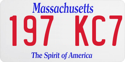 MA license plate 197KC7