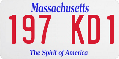 MA license plate 197KD1