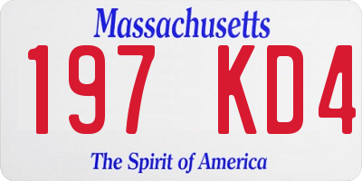 MA license plate 197KD4