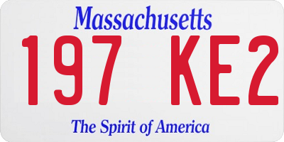 MA license plate 197KE2