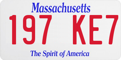 MA license plate 197KE7