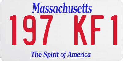 MA license plate 197KF1