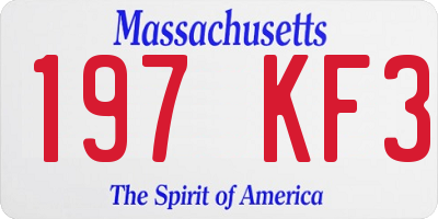 MA license plate 197KF3