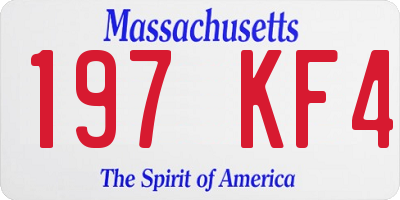 MA license plate 197KF4