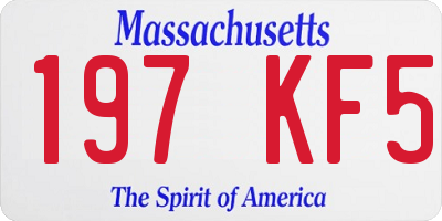 MA license plate 197KF5