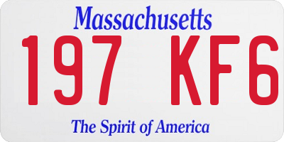 MA license plate 197KF6