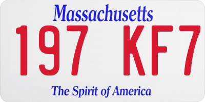 MA license plate 197KF7
