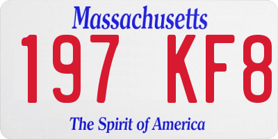 MA license plate 197KF8