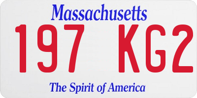 MA license plate 197KG2